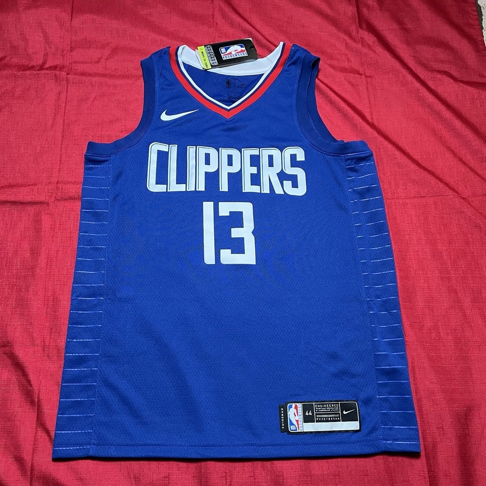 Nike Los Angeles Clippers Men Size Medium 44 Blue Paul George Swingman Jersey